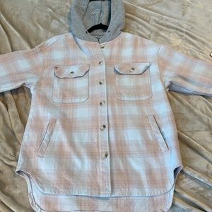 BDG button up hooded shirt jacket